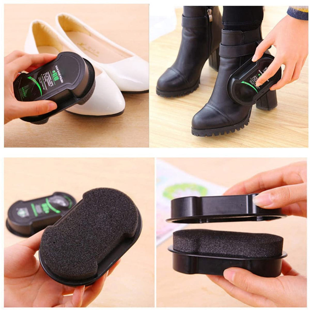 Shoes Wax Polish Double-Sided Shine Sponge Shoe Cleaner, Quick Cleaning Leather Shoes Cleaner Leather Polishing Waterless Liquid Wax Shoe Polishing.